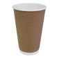GF024 Ripple Wall Coffee Cups Brown 455ml (Pack of 500)