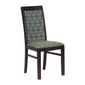 FT415 Brooklyn Padded Back Dark Walnut Dining Chair with Green Diamond Padded Seat and Back (Pack of 2)