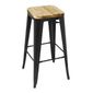 GM640 Bistro High Stools with Wooden Seat Pad Black (Pack of 4)