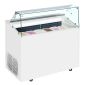 TOP6E 6 x Napoli Pan White Flat Glass Ice Cream Display Freezer