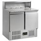 Gastro-Line GP92 260 Ltr 2 Door Stainless Steel Refrigerated Pizza / Saladette Prep Counter with Granite Top