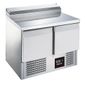 BCC2EN 254 Ltr 2 Door Stainless Steel Refrigerated Pizza / Saladette Prep Counter