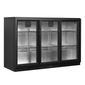 BA31S-3 311 Ltr Undercounter Triple Sliding Glass Door Black Back Bar Bottle Cooler