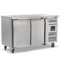 LBC2SL 228 Ltr 2 Door Stainless Steel Slimline Freezer Prep Counter