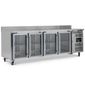 HBC4CR 553 Ltr 4 Glass Door Stainless Steel Refrigerated Display Prep Counter With Upstand