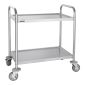F996 Stainless Steel 2 Tier Mobile Clearing Trolley