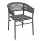 Florence FU533 Rope Twist Wicker Chairs Grey (Pack of 2)
