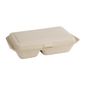 FC541 Bagasse Two-Compartment Hinged Food Containers Natural Colour 253mm (Pack of 200)
