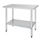 T376 1200w x 600d mm Stainless Steel Centre Table with One Undershelf