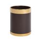 Y804 Waste Paper Bin Brown with Gold Rim 10.2 Ltr