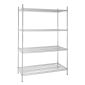 U257 1220w x 610d mm Chrome Wire Shelves 4 Tier