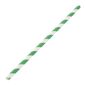 DE928 Paper Straws Green Stripes 210mm (Pack of 250)