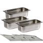OE9752 Stainless Steel Gastronorm Tray Set 3 x 1/3 150mm with Lids (Pack of 3)