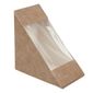 DF605 Recyclable Kraft Front-Loading Sandwich Wedges With PLA Window (Pack of 500)