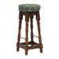 FT403 Classic Rubber Wood High Bar Stool with Green Diamond Seat (Pack of 2)