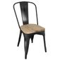 GG707 Bistro Side Chairs with Wooden Seat Pad Black (Pack of 4)