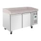 U-Series UA081 428 Ltr 2 Door Stainless Steel Refrigerated Prep Counter With Granite Worktop