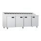 FPS4HR 570 Ltr 4 Door Stainless Steel Refrigerated Pizza / Saladette Prep Counter