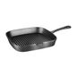 M653 Square Cast Iron Ribbed Skillet Pan 241mm