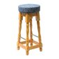 FT461 Classic Soft Oak High Bar Stool with Blue Diamond Seat (Pack of 2)