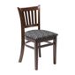 FT472 Manhattan Dark Walnut Dining Chair with Black Diamond Padded Seat (Pack of 2)