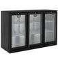 BAR3 310 Ltr Undercounter Triple Hinged Glass Door Back Black Bar Bottle Cooler