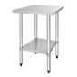 T389 600w x 600d mm Stainless Steel Centre Table with One Undershelf