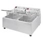 FC259 2 x 5 Ltr Electric Countertop Twin Tank Fryer with Timers (2 x Baskets)