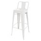 DL890 Bistro Steel High Stool With Backrest White (Pack of 4)