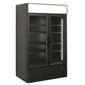 FSC1200H BLACK 1082 Ltr Upright Double Hinged Glass Doors Black Display Fridge With Canopy
