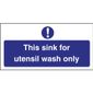 L956 Utensil Wash Only Sign