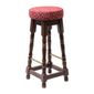 FT455 Classic Dark Wood High Bar Stool with Red Diamond Seat (Pack of 2)