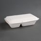 FC524 Bagasse Hinged 2-Compartment Food Containers 253mm (Pack of 200)