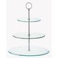 GL080 Glass Three Tiered Afternoon Tea Cake Stand