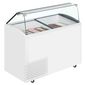 SLANT510 10 x Napoli Pan White Flat Glass Ice Cream Display Freezer