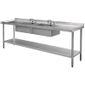 U910 2400w x 600d mm Stainless Steel Double Sink With Double Drainer