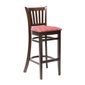 FT430 Manhattan Dark Walnut Bar Chair with Red Diamond Padded Seat