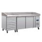 U-Series UA080 428 Ltr 2 Door & 7 Ambient Dough Drawer Stainless Steel Refrigerated Prep Counter With Granite Worktop