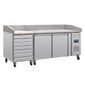 U-Series CT423 428 Ltr 2 Door & 7 Ambient Drawers Stainless Steel Refrigerated Pizza / Saladette Prep Counter
