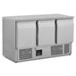 BCC3-GR-TOP Medium Duty 330 Ltr 3 Door Stainless Steel Refrigerated Prep Counter With Granite Worktop