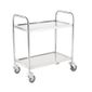 F998 Stainless Steel 2 Tier Mobile Clearing Trolley
