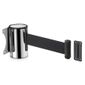 FB114 Wall Mounted Stainless Steel & Black Retractable Barrier Tape 5m