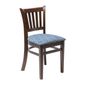 FT473 Manhattan Dark Walnut Dining Chair with Blue Diamond Padded Seat (Pack of 2)