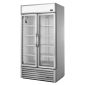 GDM-35-HC~FGD01 991 Ltr Upright Double Hinged Glass Door Aluminium Hydrocarbon Display Fridge With Canopy