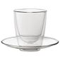 CP884 Double Walled Cappuccino Glass and Saucer 220ml (Pack of 6)