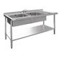 U905 1500w x 600d mm Stainless Steel Double Sink With Right Hand Drainer