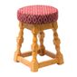 FT467 Classic Soft Oak Low Bar Stool with Red Diamond Seat (Pack of 2)