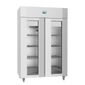 U-Series UA043 1400 Ltr Upright Double Hinged Glass Door Stainless Steel Display Freezer