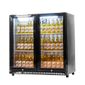 HEF972 193 Ltr Undercounter Double Hinged Glass Door Reduced Height Black Back Bar Bottle Cooler