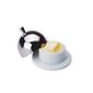 S019 Porcelain Butter Dish with Stainless Steel Cloche 40ml